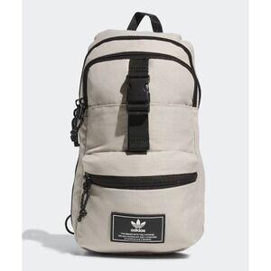 Adidas Utility 3.0 Sling Bag Wonder Beige Black Crossbody Shoulder IQ5498 NWT